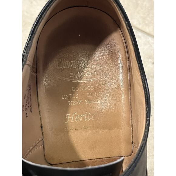$1250 Church's Consul Black Men’s Leather Cap Toe Oxford Dress Shoes US 8.5 UK - Picture 10 of 11